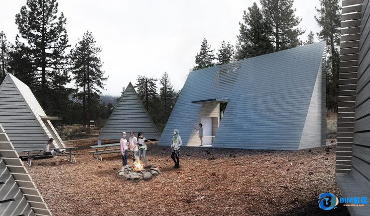 Perkins+Will 为加利福尼亚 Camp Lakota 营地设计了Ａ型框架木屋